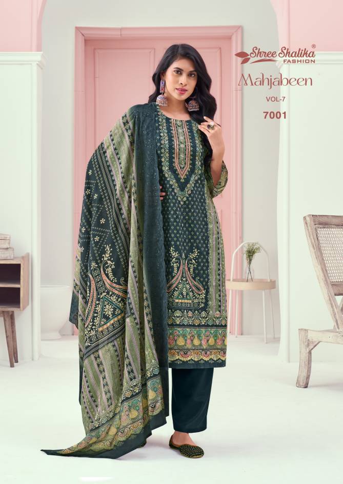 Mahajbeen Vol 7 By Shree Shalika Printed Lawn Cotton Dress Material Wholesale Online
